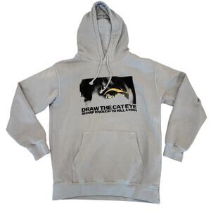 Taylor Swift Draw The Cat Eye Sharp Enough to Kill a Man Hoodie Size Medium Grey
